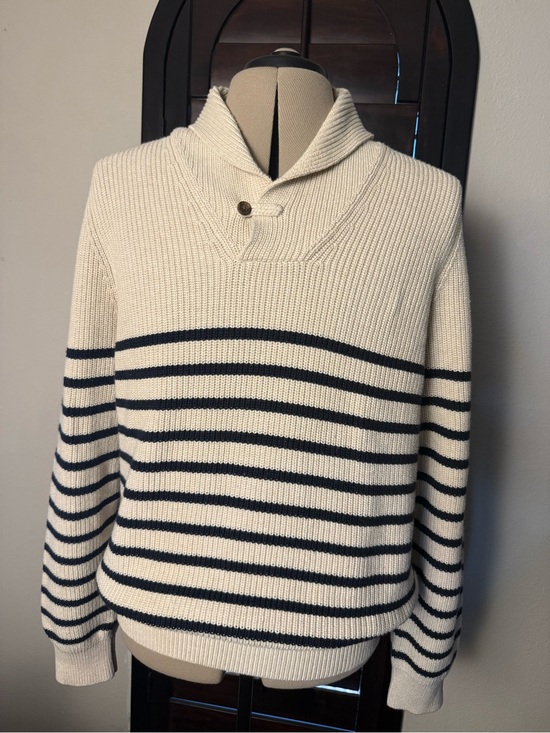 Brooks Brothers Other - Brooks Brothers 346 Men's XL Navy Cream Cotton Shawl Collar Sweater